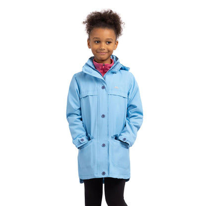 Cornflower - Side - Trespass Girls Maydew TP50 Waterproof Jacket