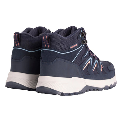 Navy - Back - Trespass Womens-Ladies Janick Suede Waterproof Walking Boots