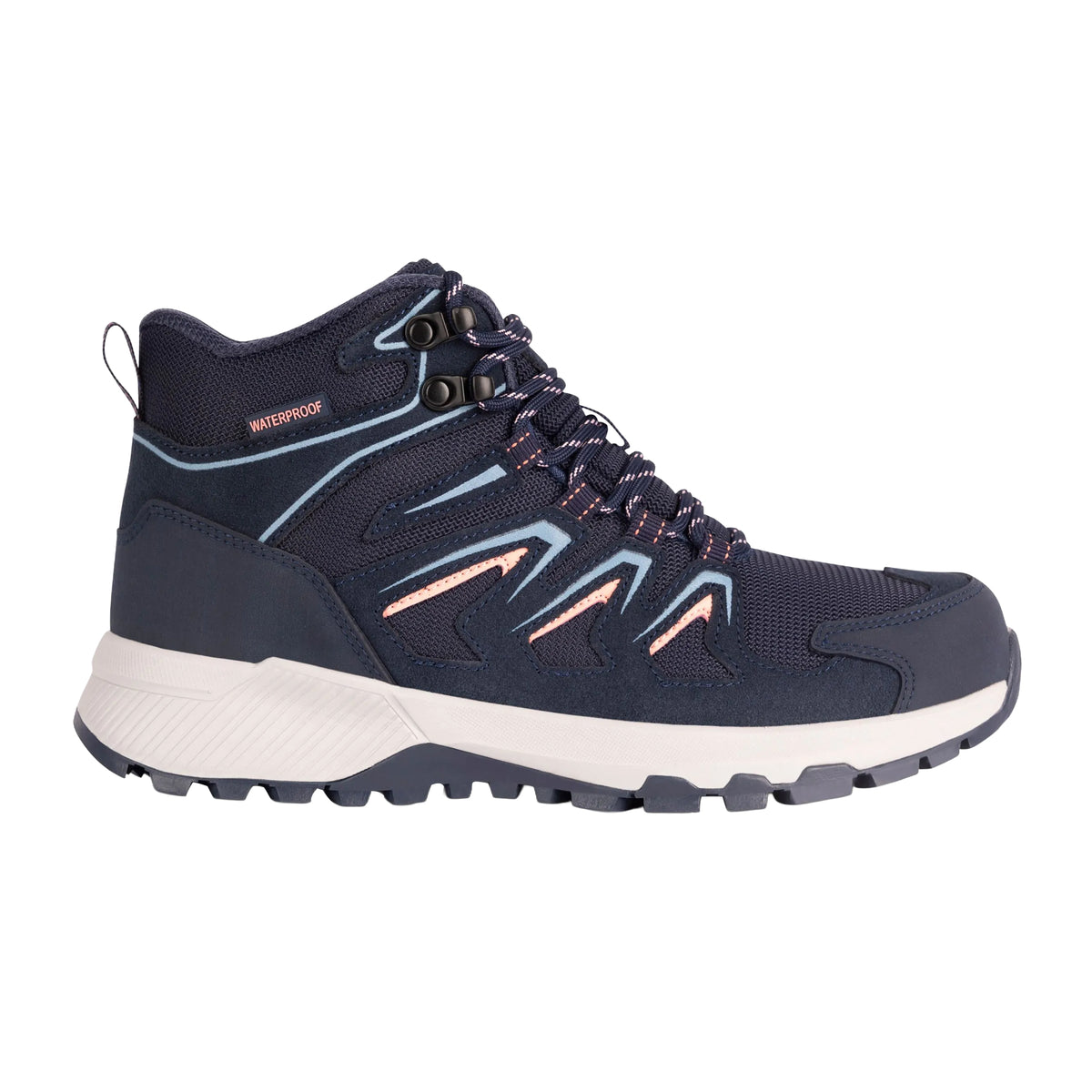 Navy - Side - Trespass Womens-Ladies Janick Suede Waterproof Walking Boots