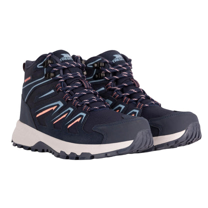 Navy - Pack Shot - Trespass Womens-Ladies Janick Suede Waterproof Walking Boots