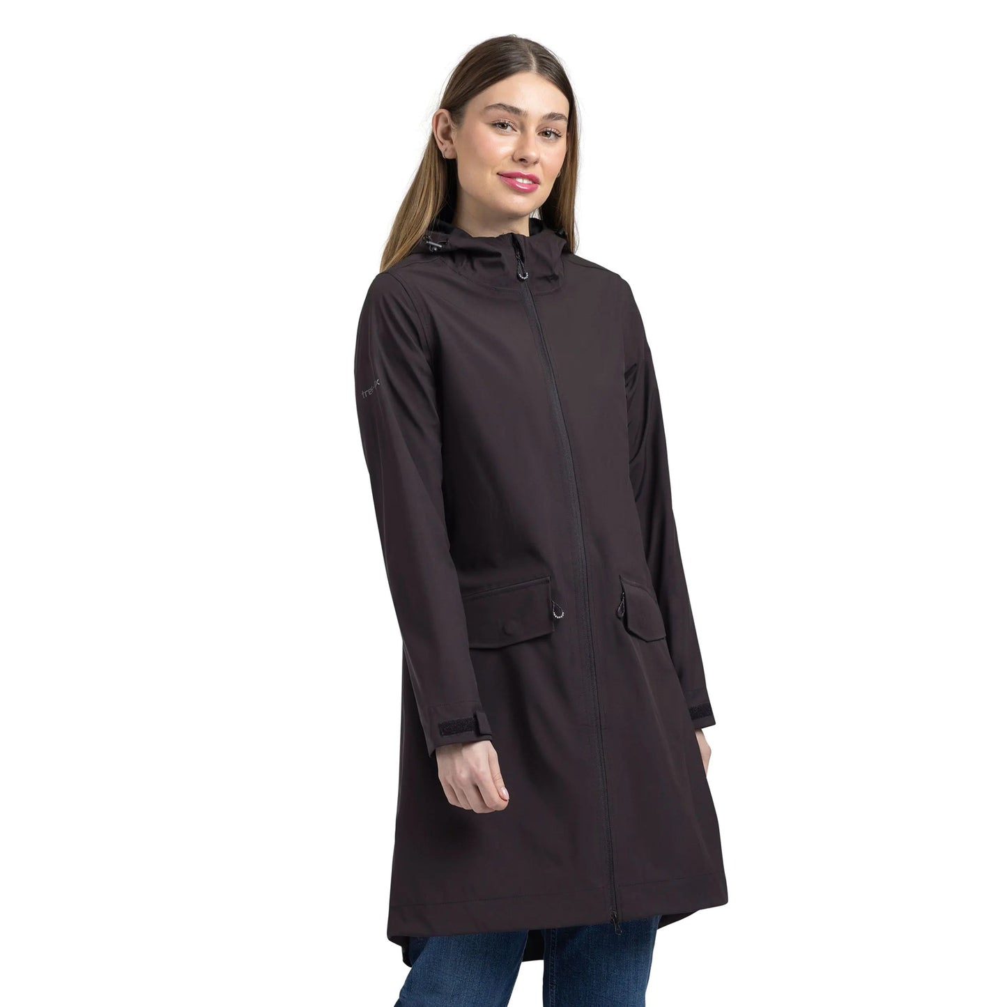 Black - Side - Trespass Womens-Ladies Sponsor Waterproof Jacket