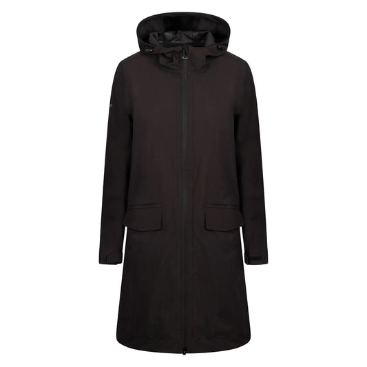 Black - Front - Trespass Womens-Ladies Sponsor Waterproof Jacket