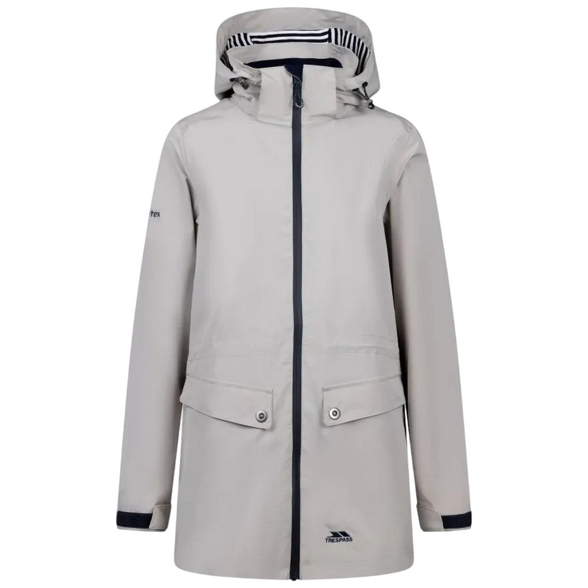 Soft Stone - Front - Trespass Womens-Ladies Tiverton Waterproof Jacket