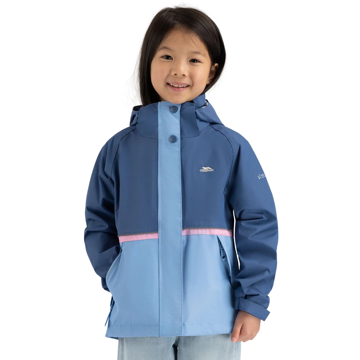 Blue Tone - Side - Trespass Girls Allora TP50 Waterproof Jacket
