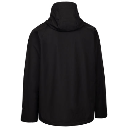 Black - Back - Trespass Mens Ferryhill Waterproof Jacket