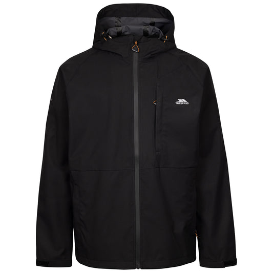 Black - Front - Trespass Mens Ferryhill Waterproof Jacket