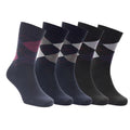 Navy-Black - Front - Trespass Mens Paden Socks (Pack of 5)