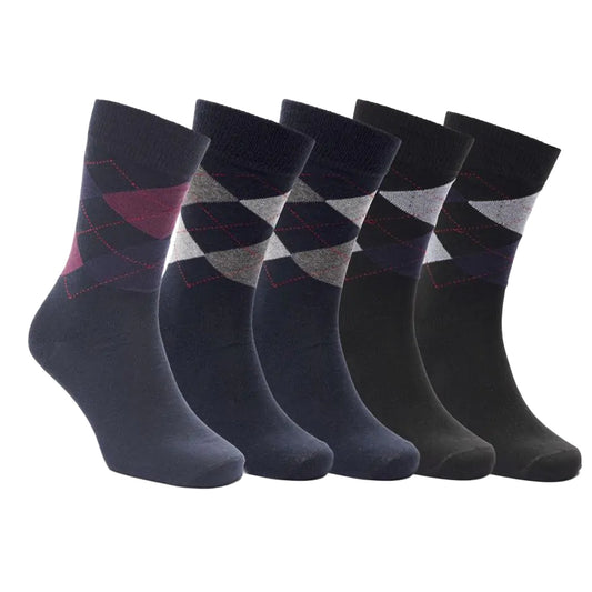 Navy-Black - Front - Trespass Mens Paden Socks (Pack of 5)