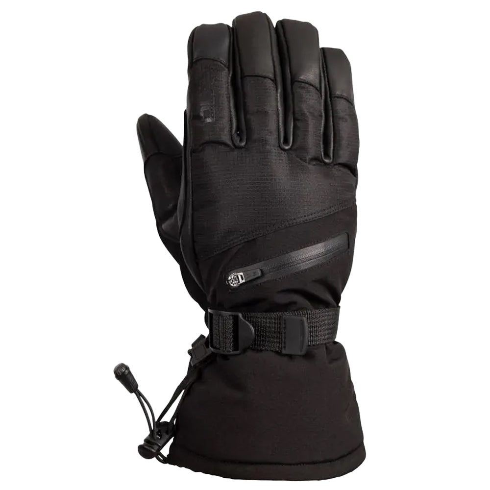 Black - Back - Trespass Unisex Adult Edonia DLX Leather Ski Gloves