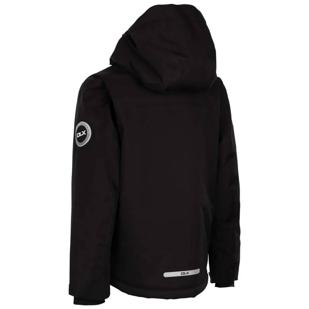 Black - Back - Trespass Childrens-Kids Gordy DLX Ski Jacket