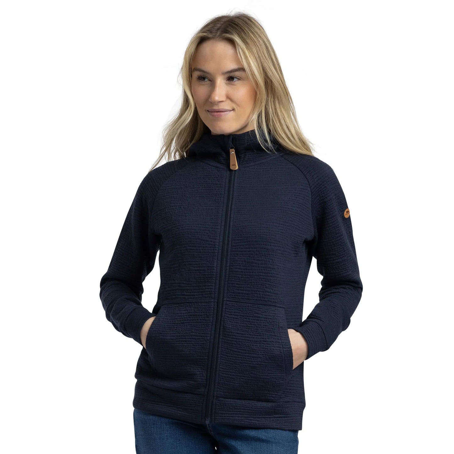 Navy - Side - Trespass Womens-Ladies Lillie Full Zip Hoodie