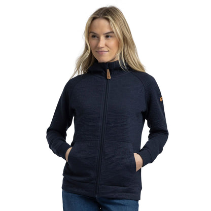 Navy - Side - Trespass Womens-Ladies Lillie Full Zip Hoodie