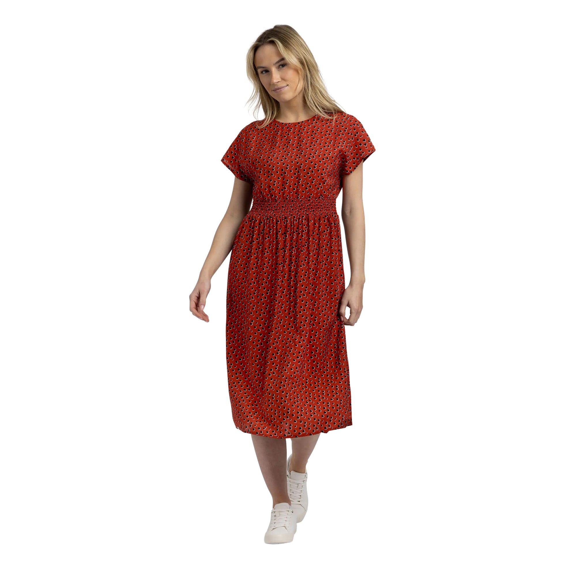 Burnt Sienna - Side - Trespass Womens-Ladies Susanne Casual Midi Dress