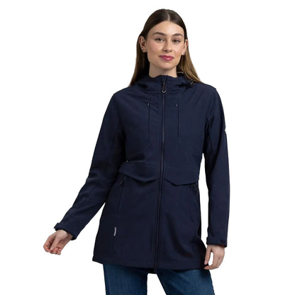 Navy Marl - Side - Trespass Womens-Ladies Aylmer Soft Shell Jacket