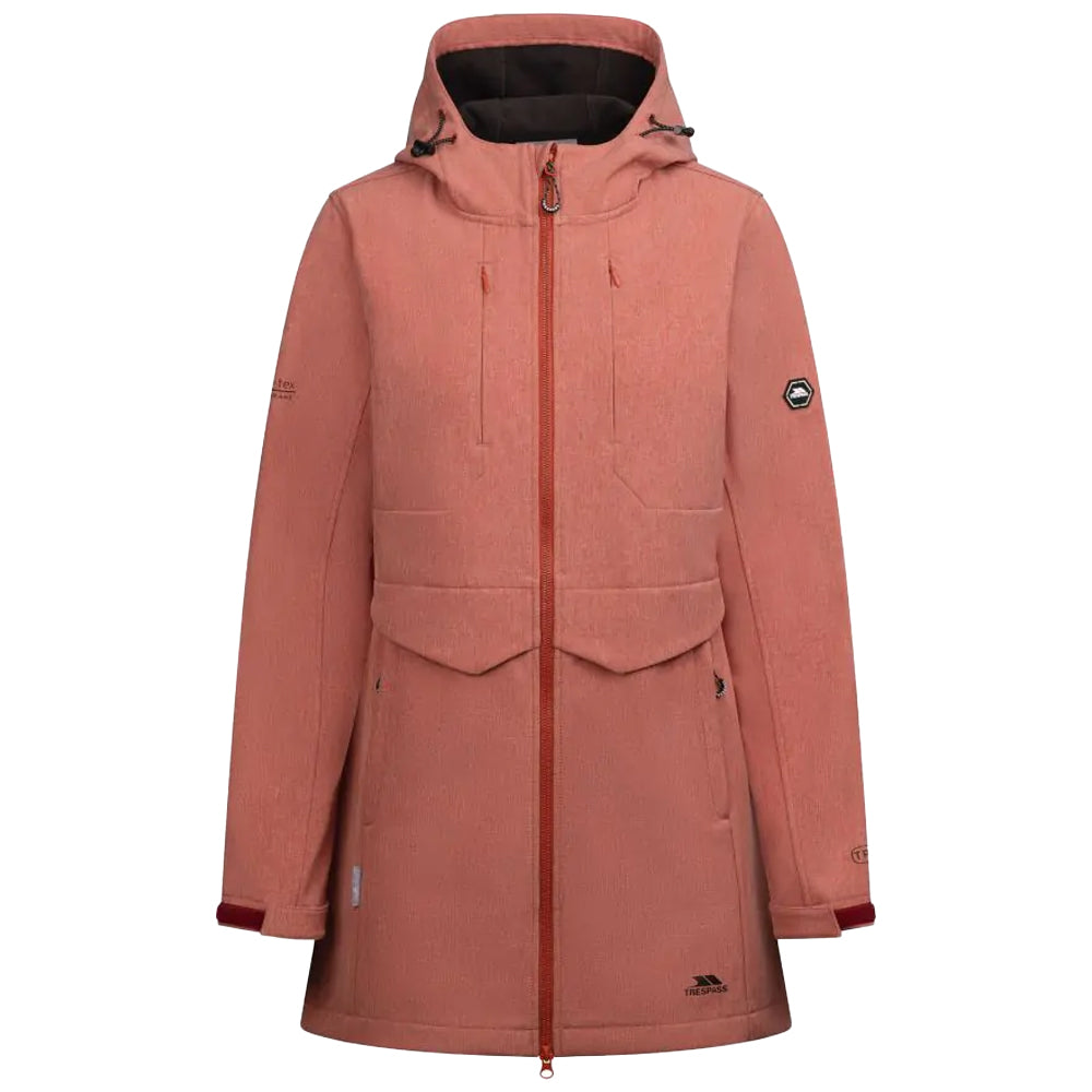 Burnt Sienna Marl - Front - Trespass Womens-Ladies Aylmer Soft Shell Jacket