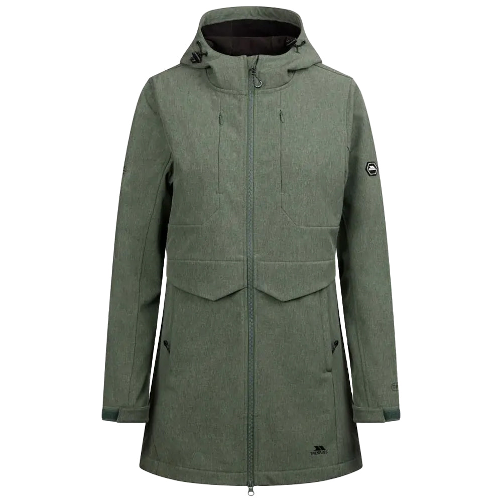 Green Willow Marl - Front - Trespass Womens-Ladies Aylmer Soft Shell Jacket