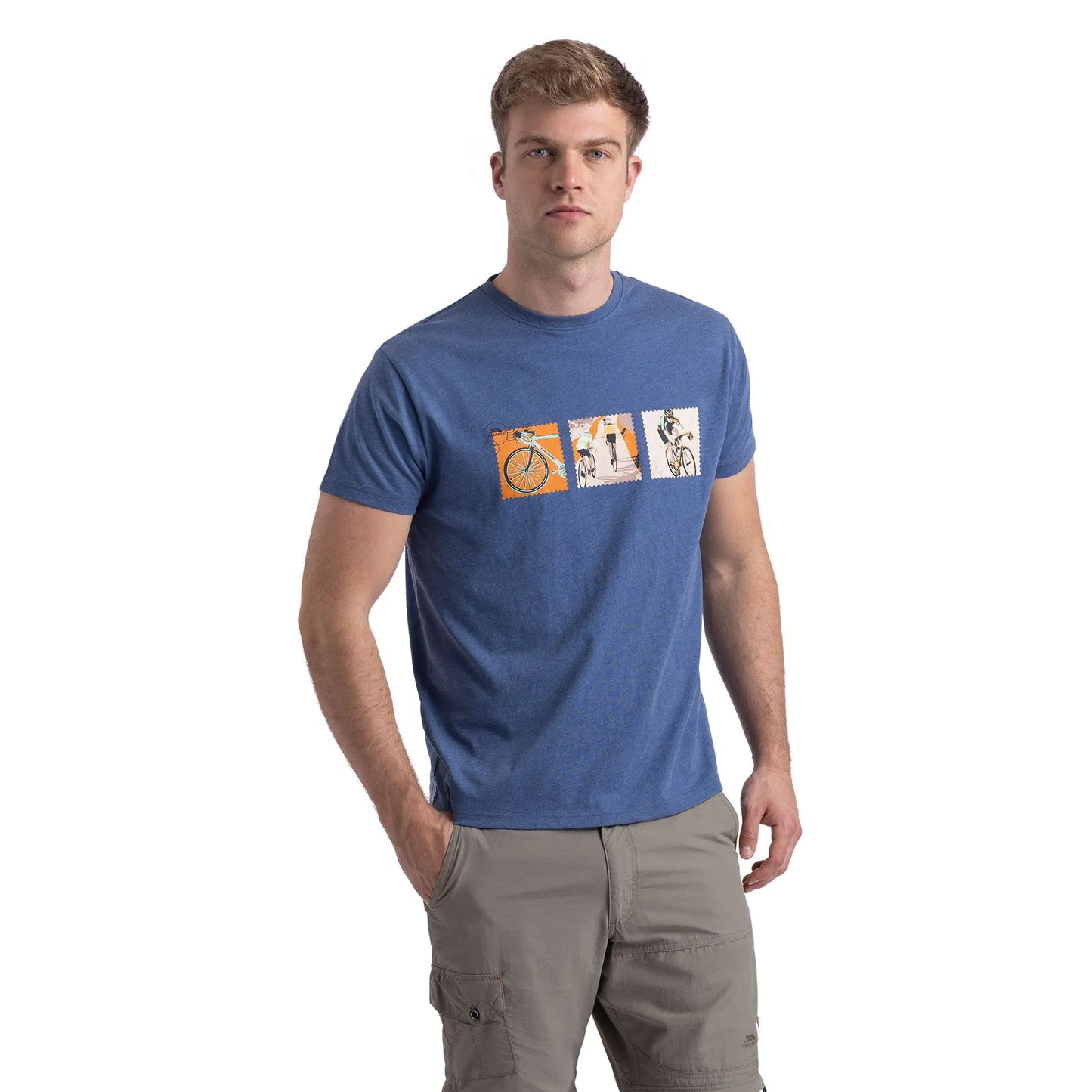 Indigo Tone Marl - Side - Trespass Mens Kooten T-Shirt