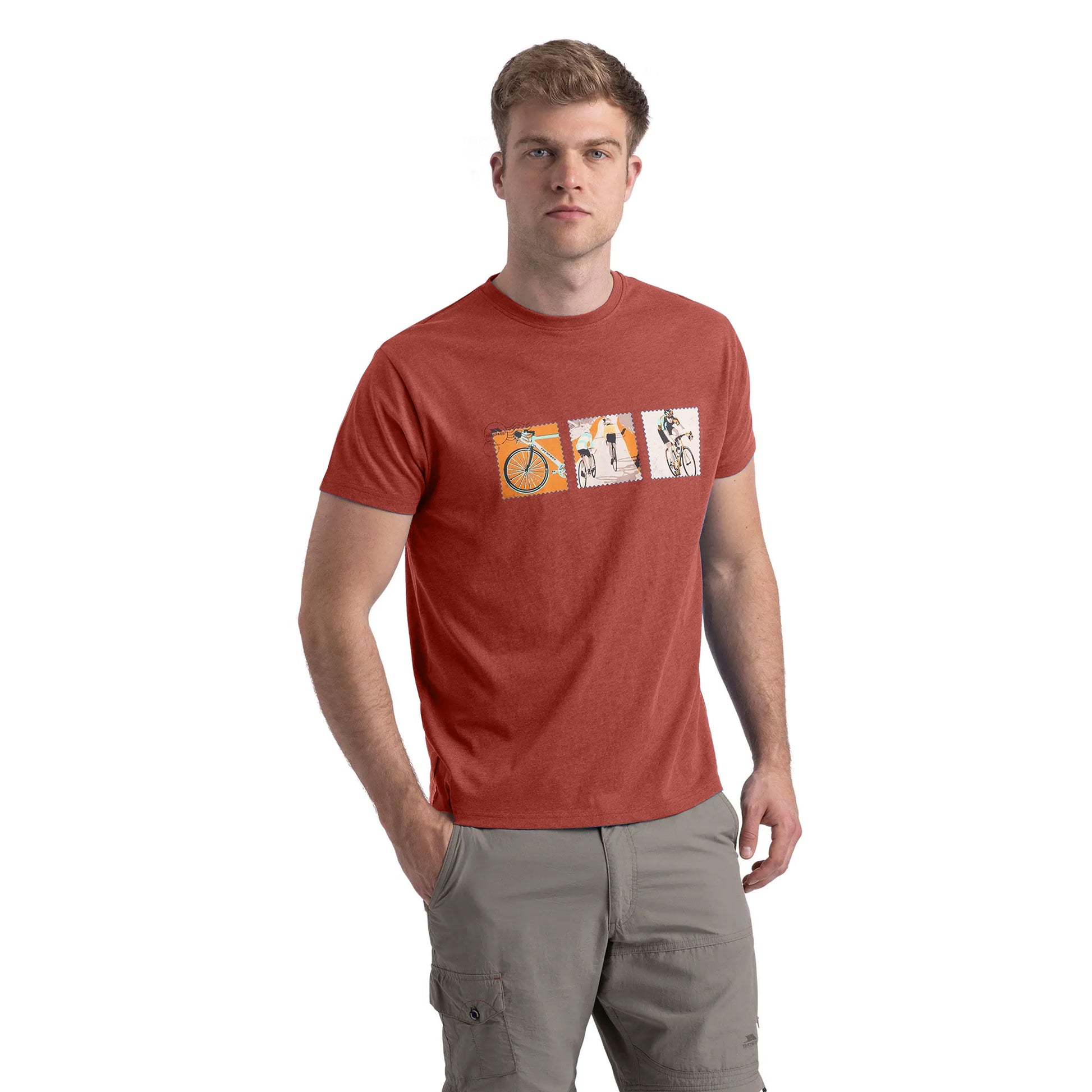 Burnt Sienna Marl - Side - Trespass Mens Kooten T-Shirt