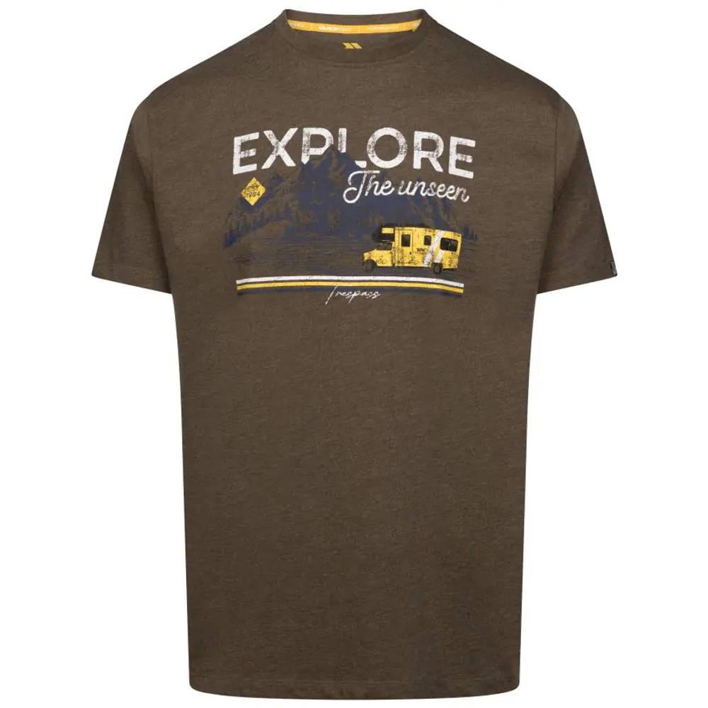 Marshland Marl - Front - Trespass Mens Thelon Printed Casual T-Shirt