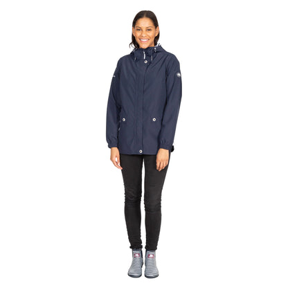 Navy - Side - Trespass Womens-Ladies Flourish Waterproof Jacket