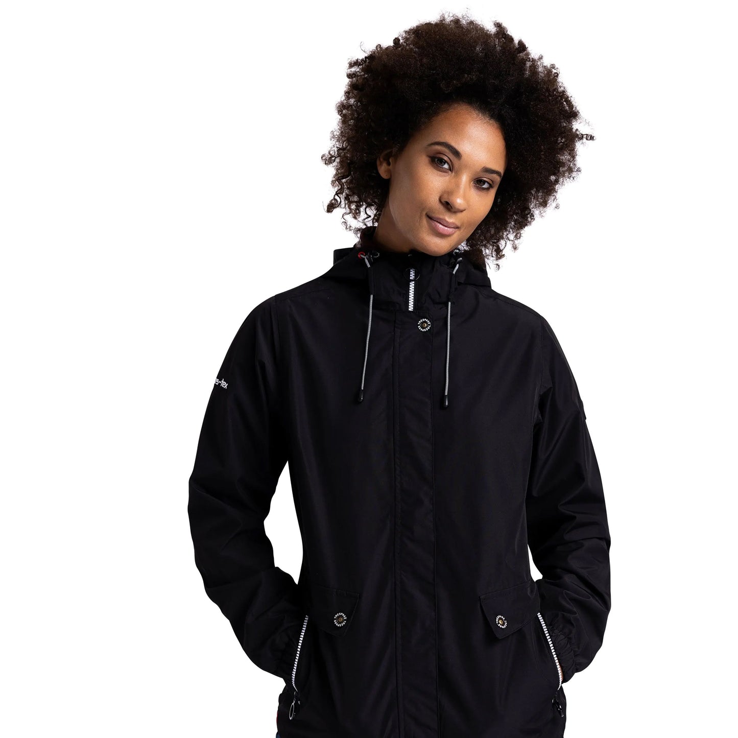 Black - Side - Trespass Womens-Ladies Flourish Waterproof Jacket