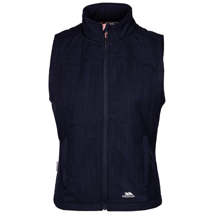 Navy Marl - Front - Trespass Womens-Ladies Mereb TP50 Softshell Lightweight Gilet