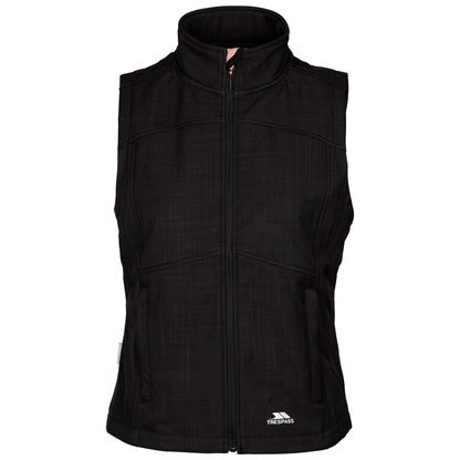 Black Marl - Front - Trespass Womens-Ladies Mereb TP50 Softshell Lightweight Gilet