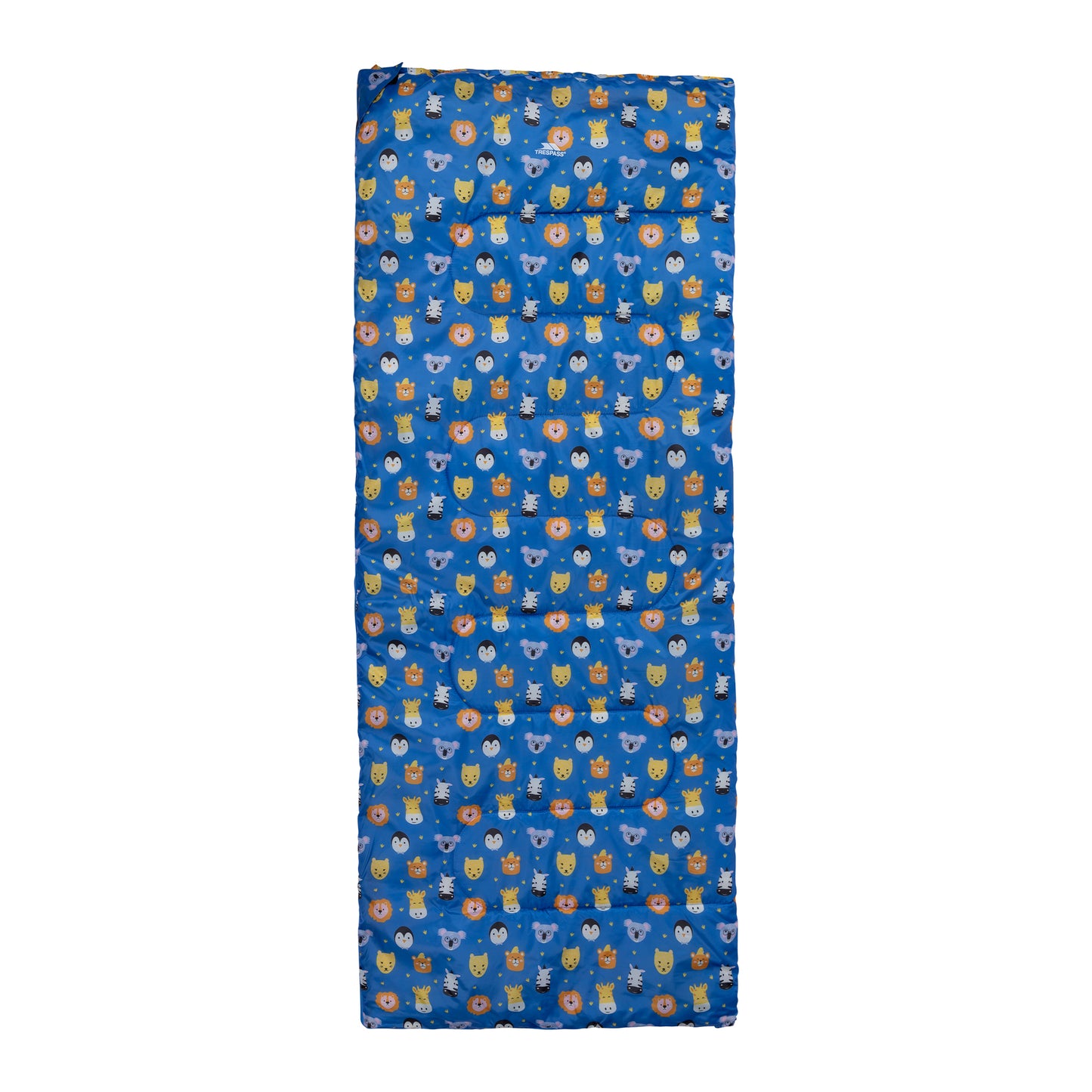 Blue-Multicoloured - Front - Trespass Childrens-Kids Animal Print 2 Season Sleeping Bag