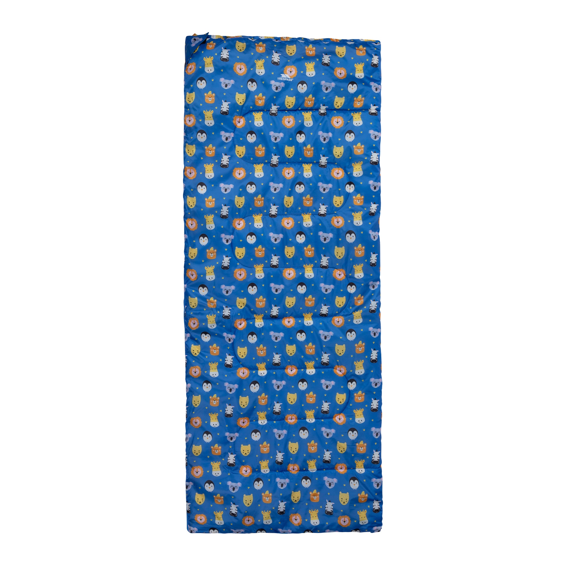 Blue-Multicoloured - Front - Trespass Childrens-Kids Animal Print 2 Season Sleeping Bag