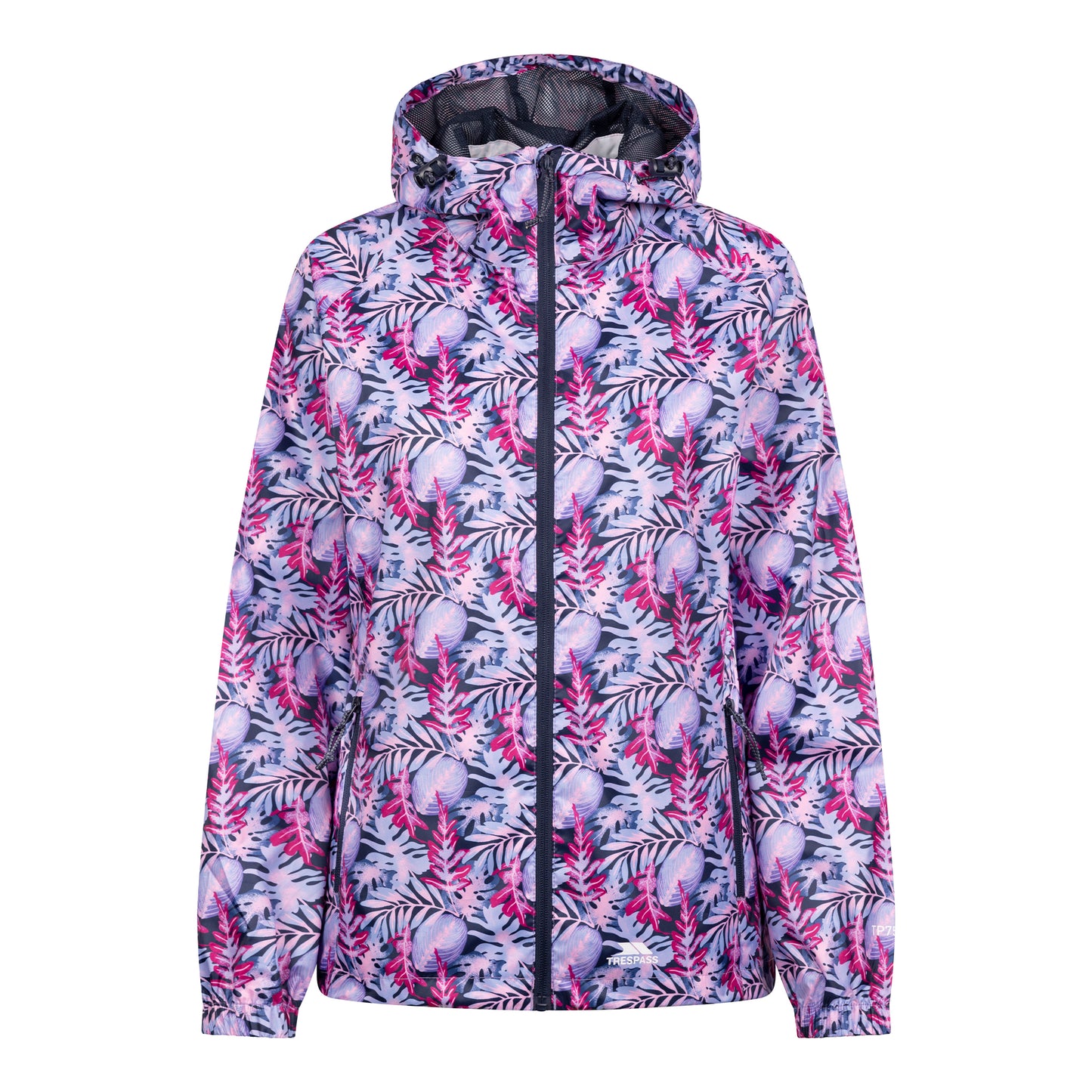 Pink-Lilac - Front - Trespass Womens-Ladies Indulge Foliage Print Packaway Jacket
