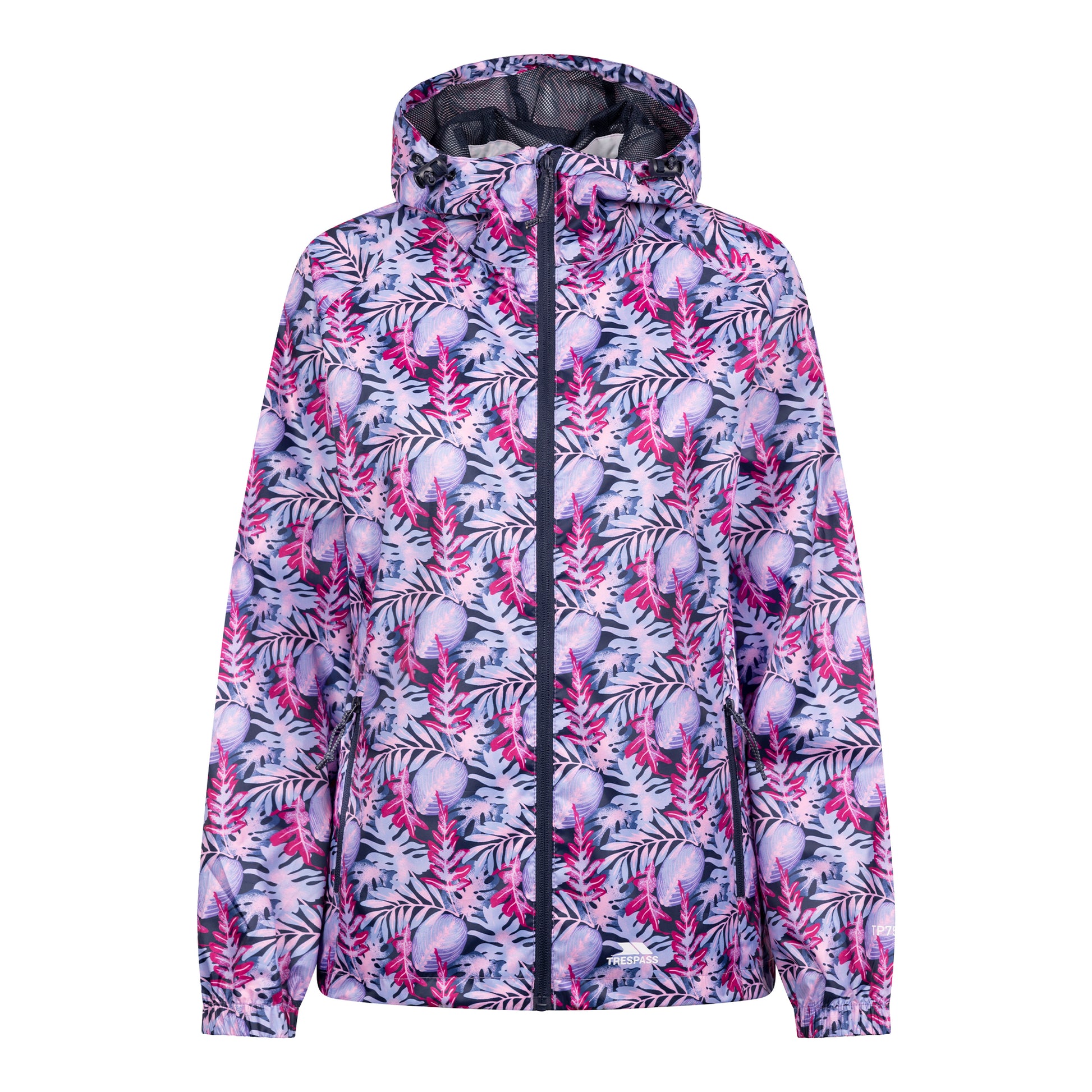 Pink-Lilac - Front - Trespass Womens-Ladies Indulge Foliage Print Packaway Jacket