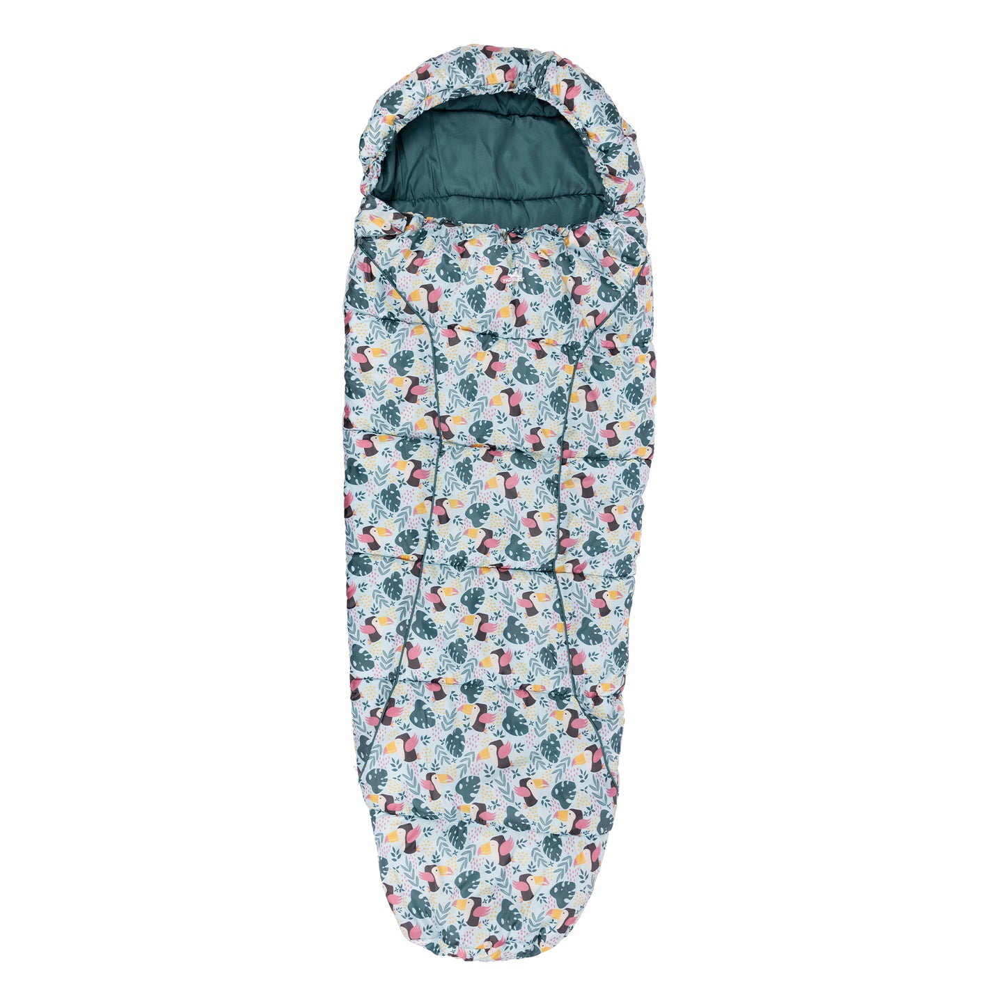 Blue - Front - Trespass Childrens-Kids Bunka 3 Season Tropical Birds Lightweight Mummy Sleeping Bag