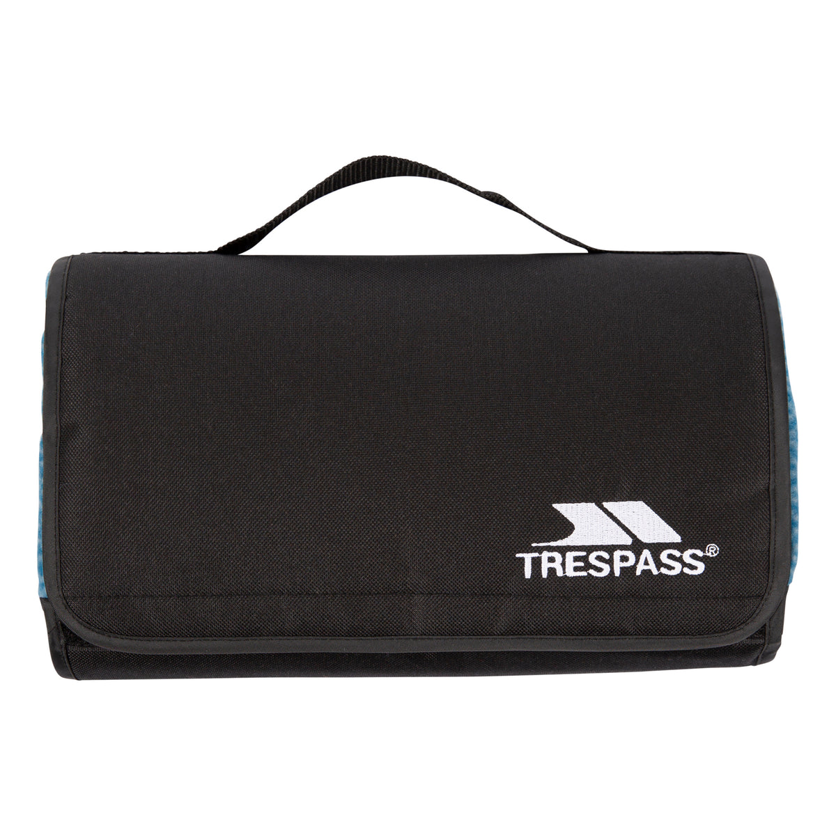 Rich Teal - Lifestyle - Trespass Throw Waterproof Checked Foldable Blanket