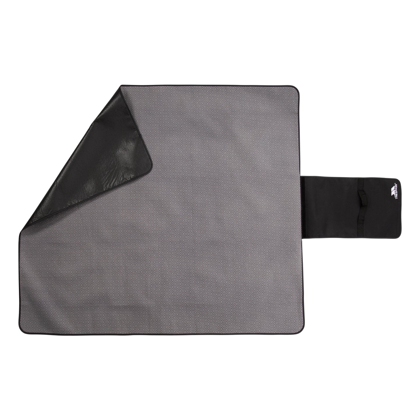 Storm Grey - Back - Trespass Throw Waterproof Checked Foldable Blanket