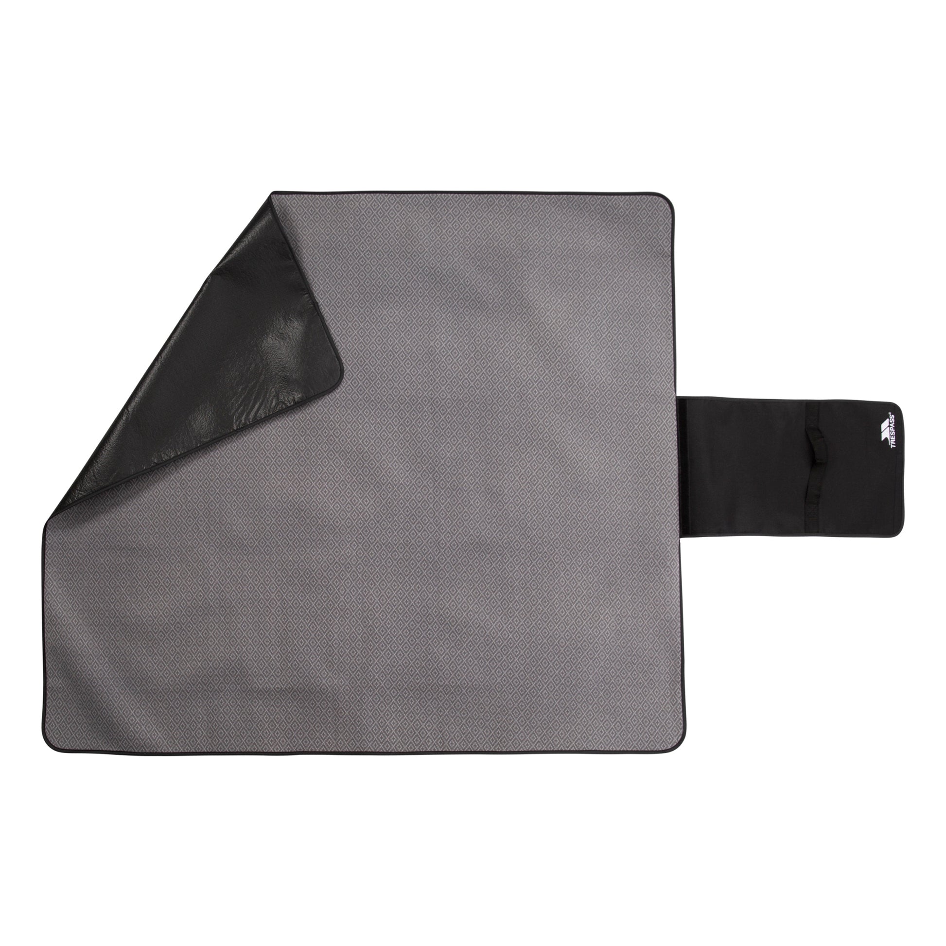 Storm Grey - Back - Trespass Throw Waterproof Checked Foldable Blanket