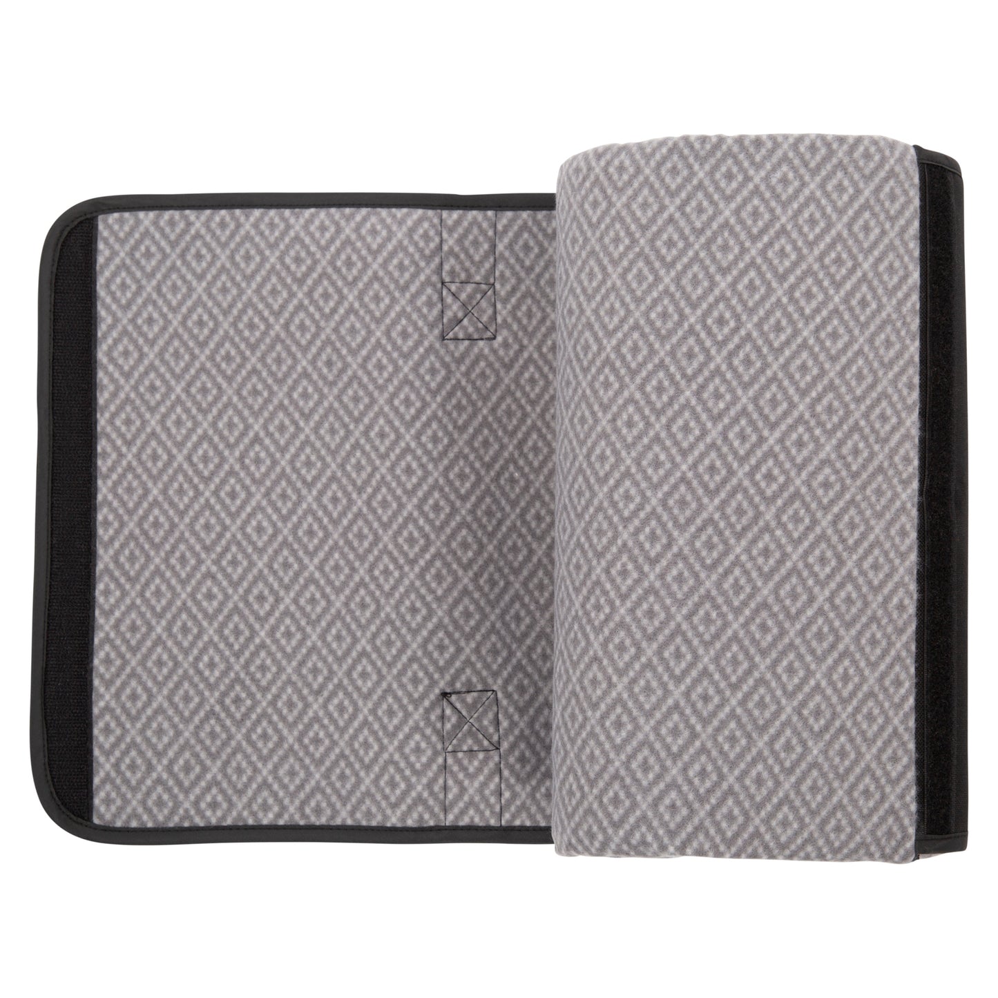 Storm Grey - Side - Trespass Throw Waterproof Checked Foldable Blanket