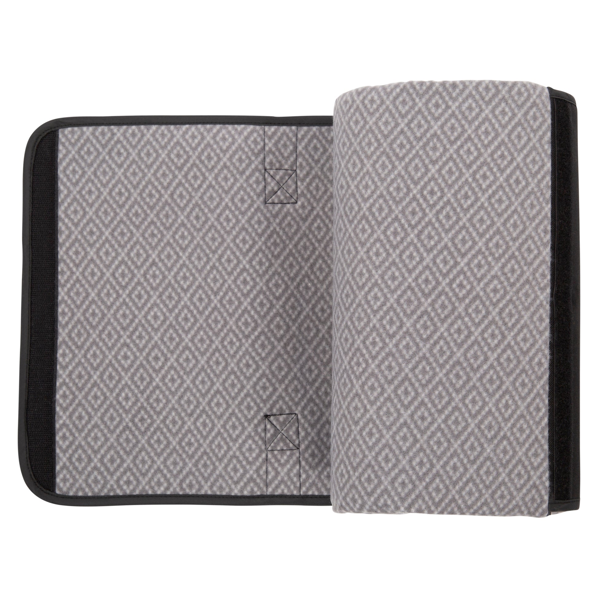 Storm Grey - Side - Trespass Throw Waterproof Checked Foldable Blanket