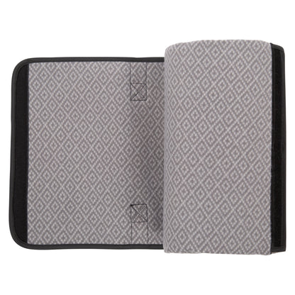 Storm Grey - Side - Trespass Throw Waterproof Checked Foldable Blanket