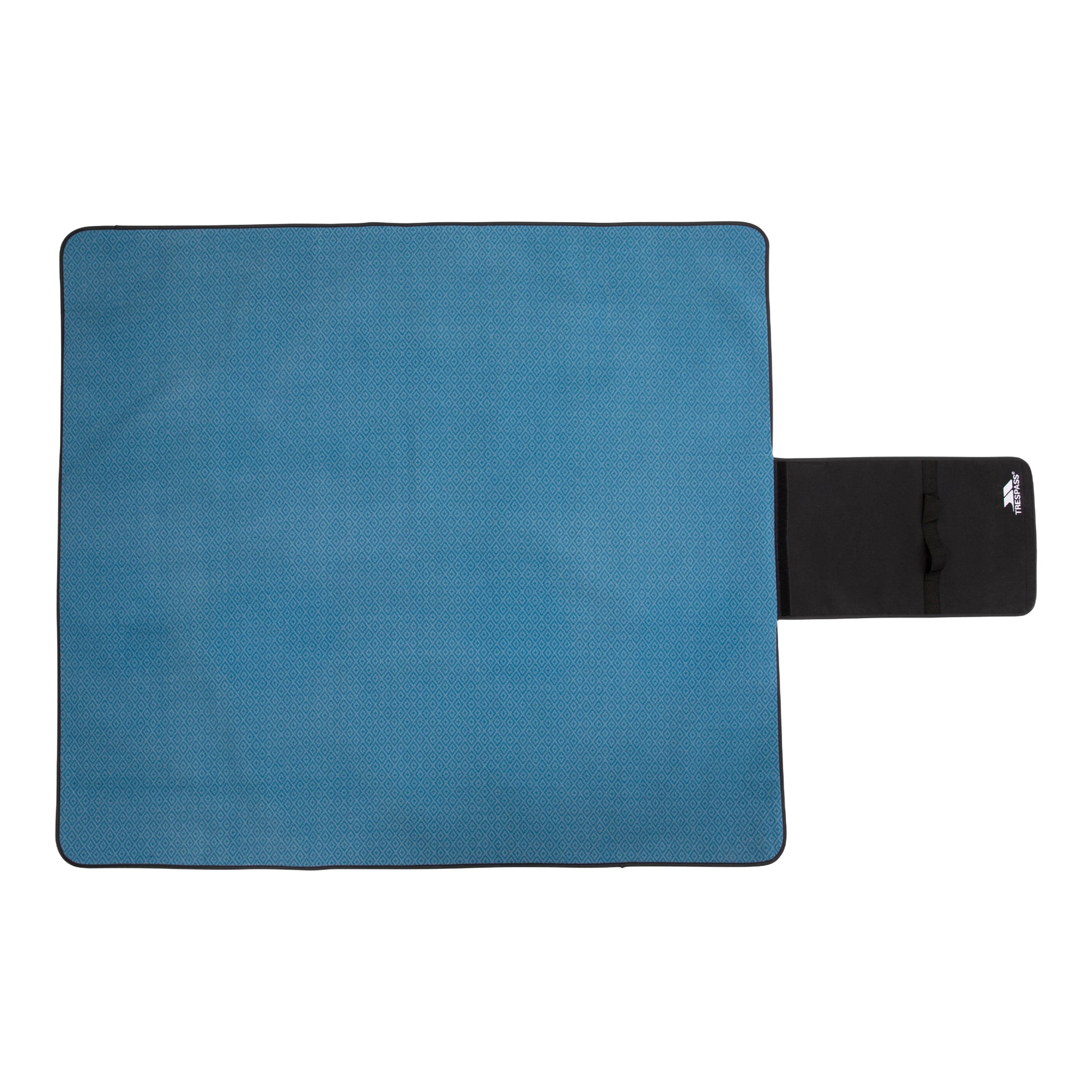 Rich Teal - Front - Trespass Throw Waterproof Checked Foldable Blanket