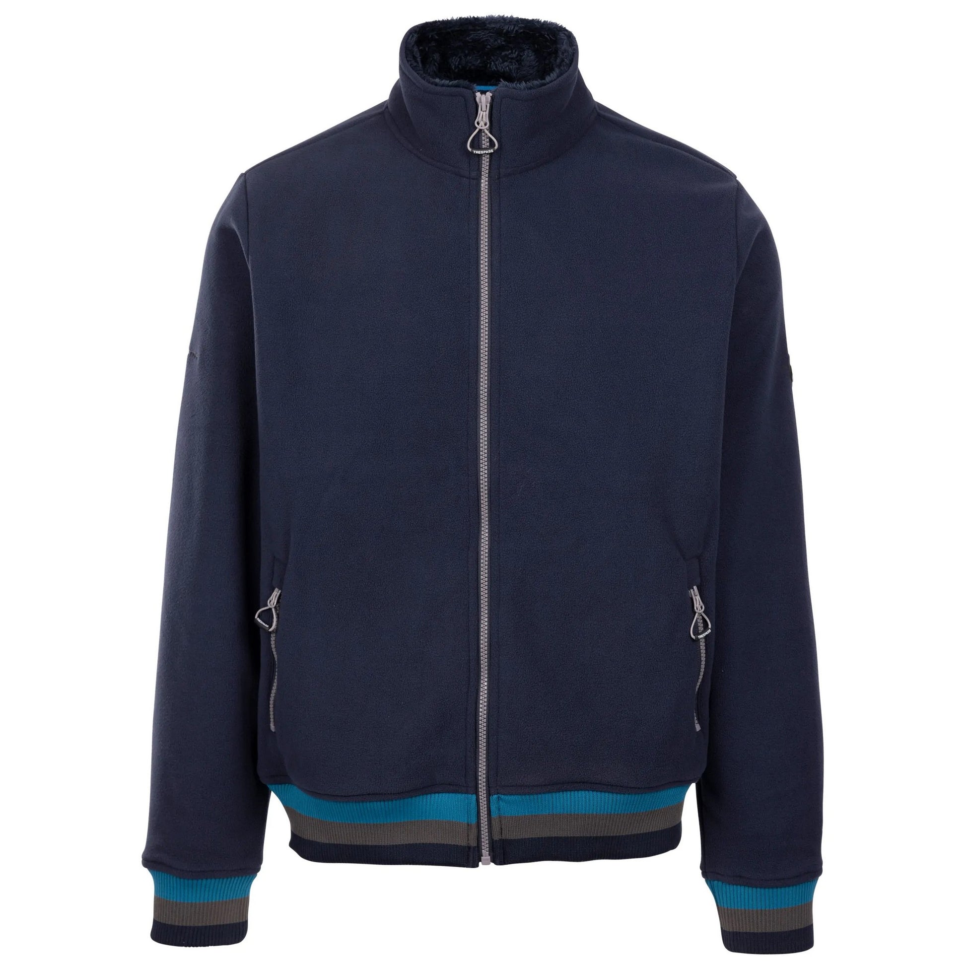 Navy - Front - Trespass Mens Elford AT300 Fleece Top