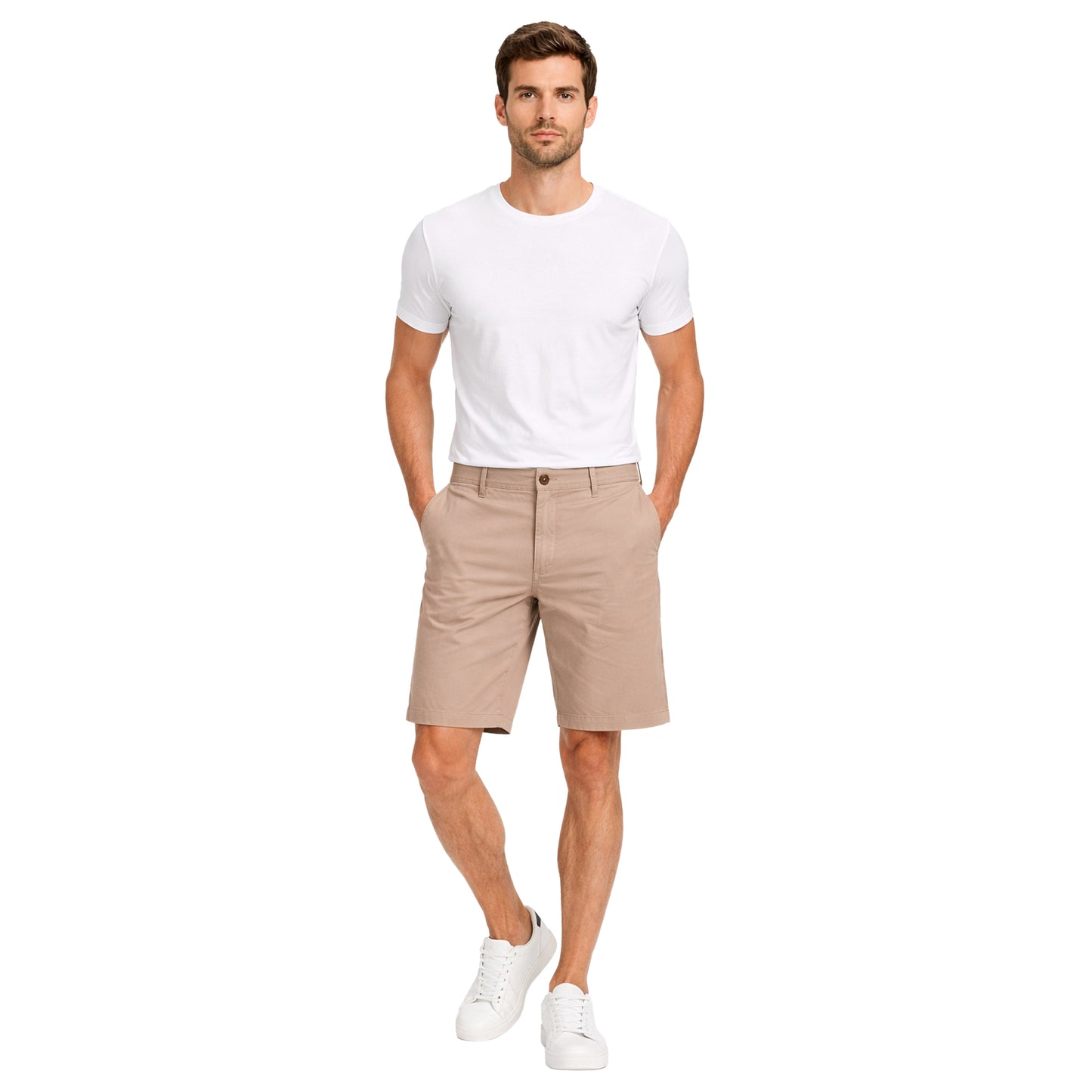 Oatmeal - Side - Trespass Mens Vinn Casual Shorts