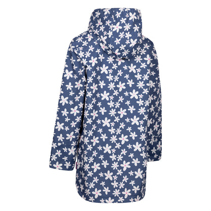 Blue Tone - Back - Trespass Girls Primdrop Waterproof Hooded Raincoat