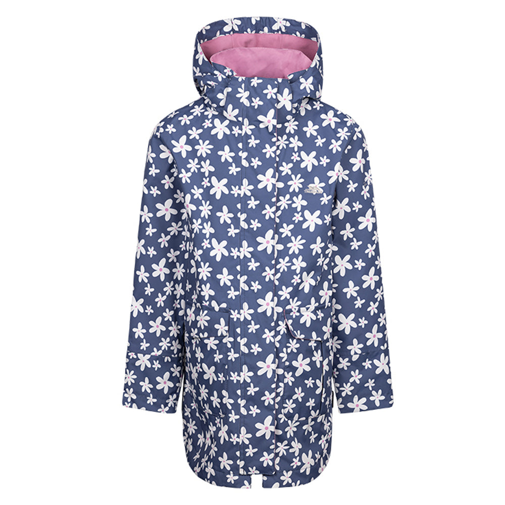 Blue Tone - Front - Trespass Girls Primdrop Waterproof Hooded Raincoat