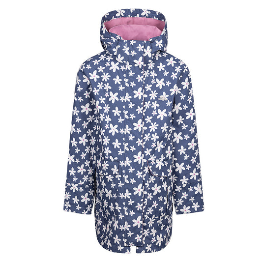Blue Tone - Front - Trespass Girls Primdrop Waterproof Hooded Raincoat