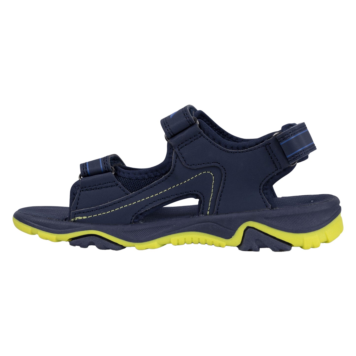 Navy - Side - Trespass Childrens-Kids Jett Double Strap Sandals