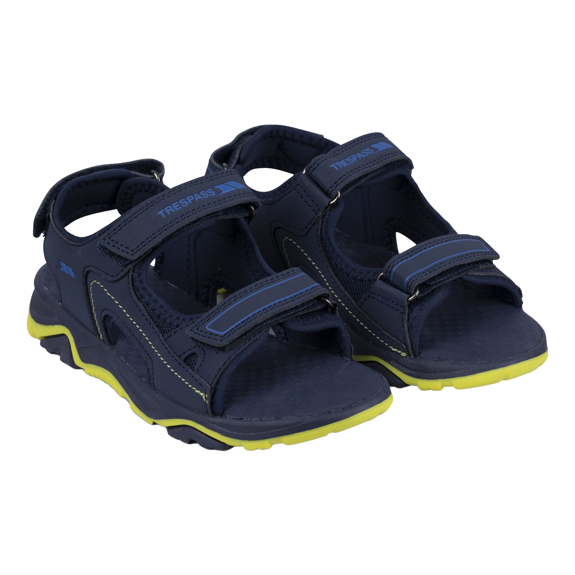 Navy - Pack Shot - Trespass Childrens-Kids Jett Double Strap Sandals