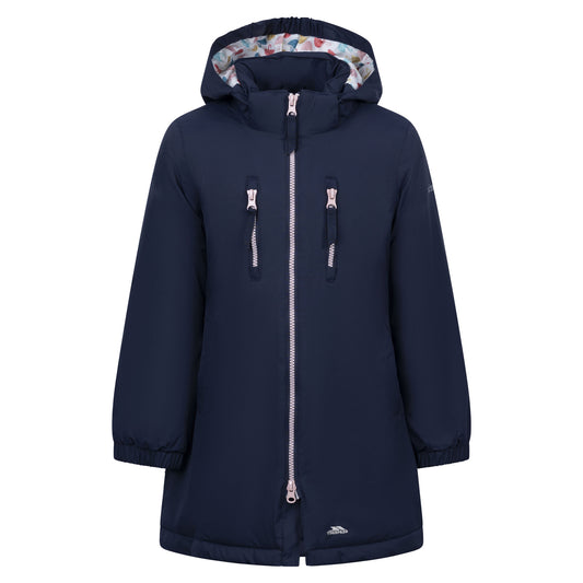 Navy - Front - Trespass Girls Marybank Raincoat
