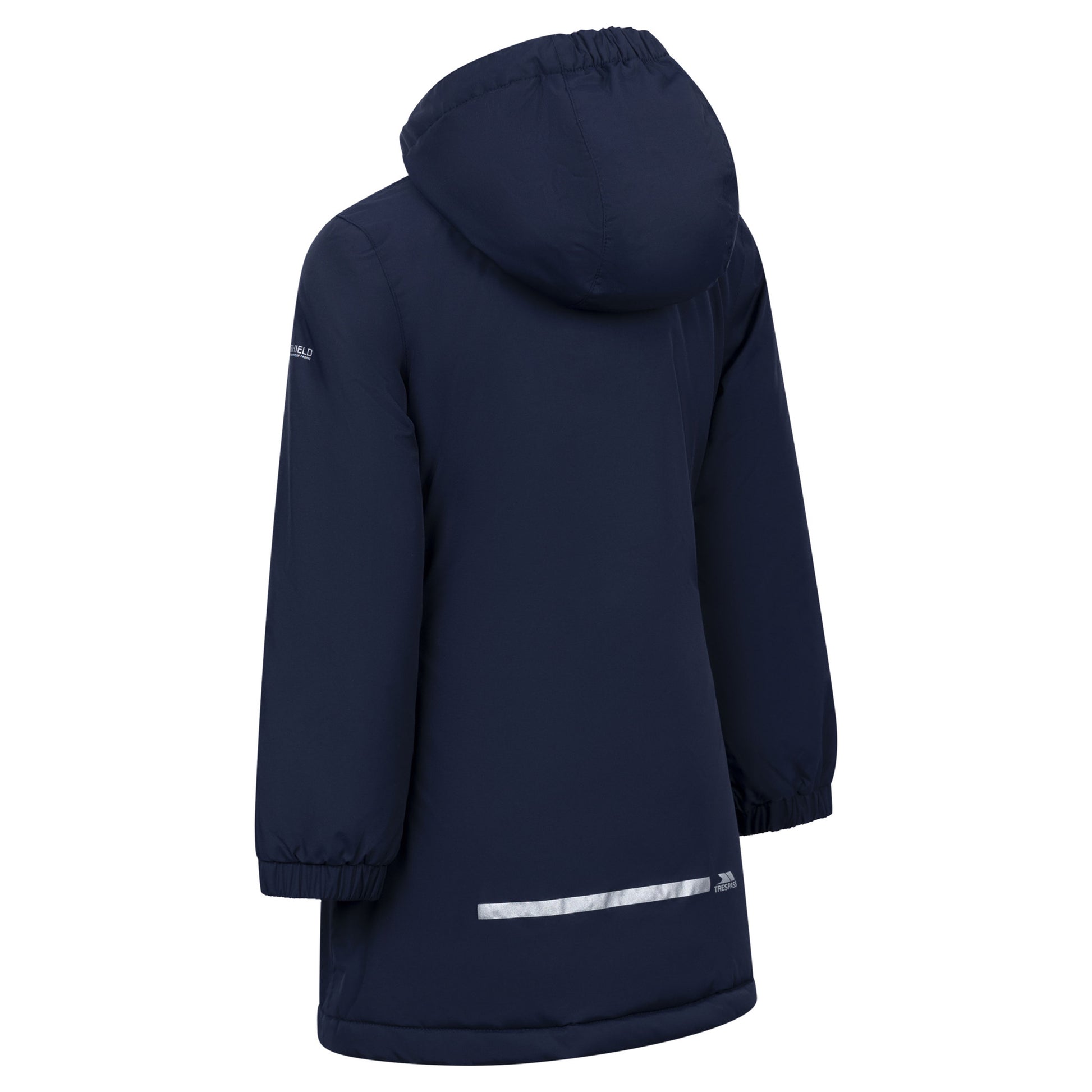 Navy - Back - Trespass Girls Marybank Raincoat