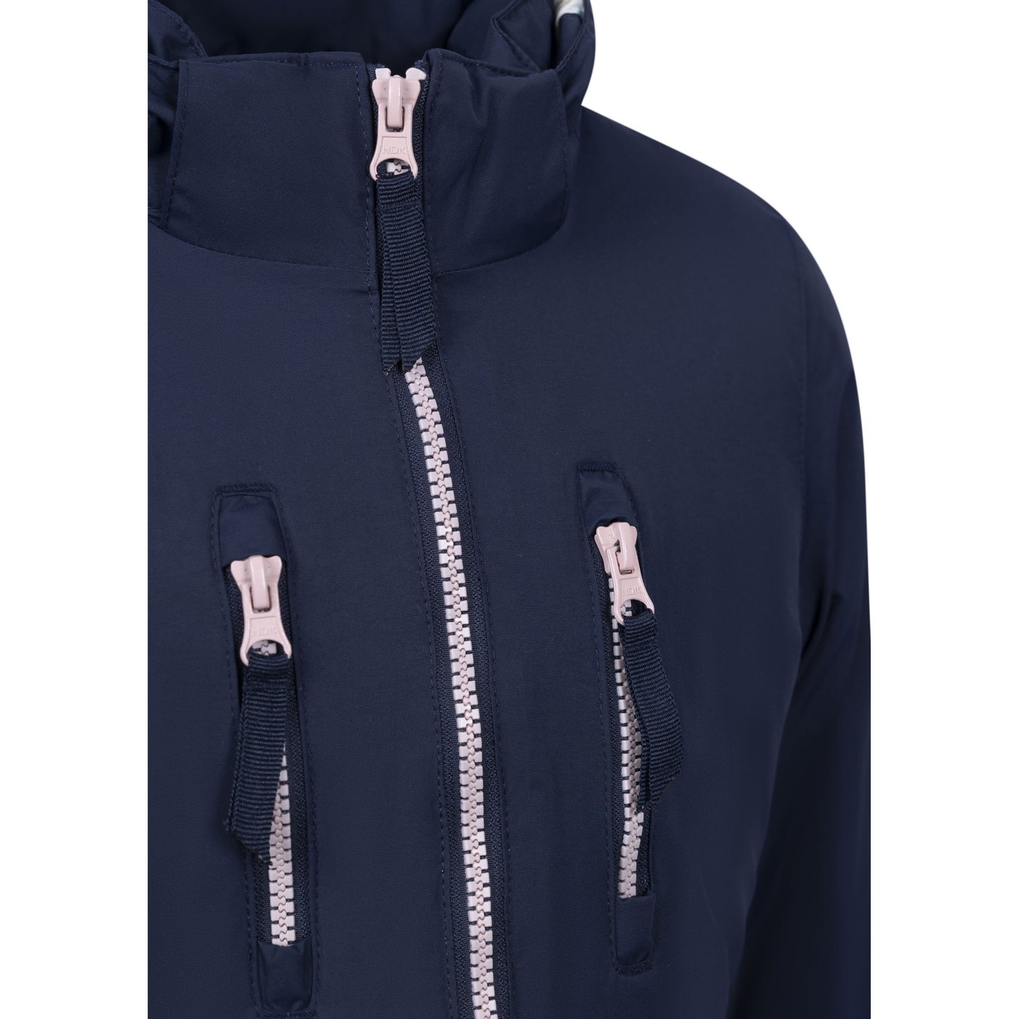 Navy - Side - Trespass Girls Marybank Raincoat