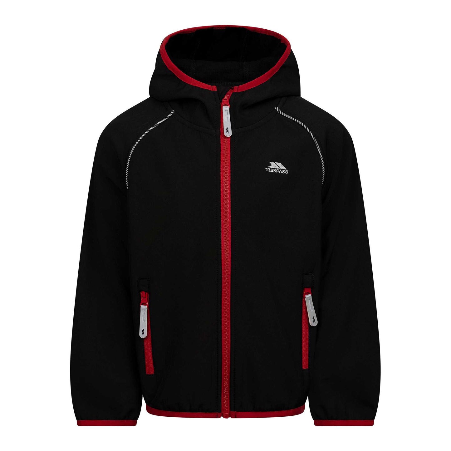 Black - Front - Trespass Childrens-Kids Belmoon Soft Shell Jacket